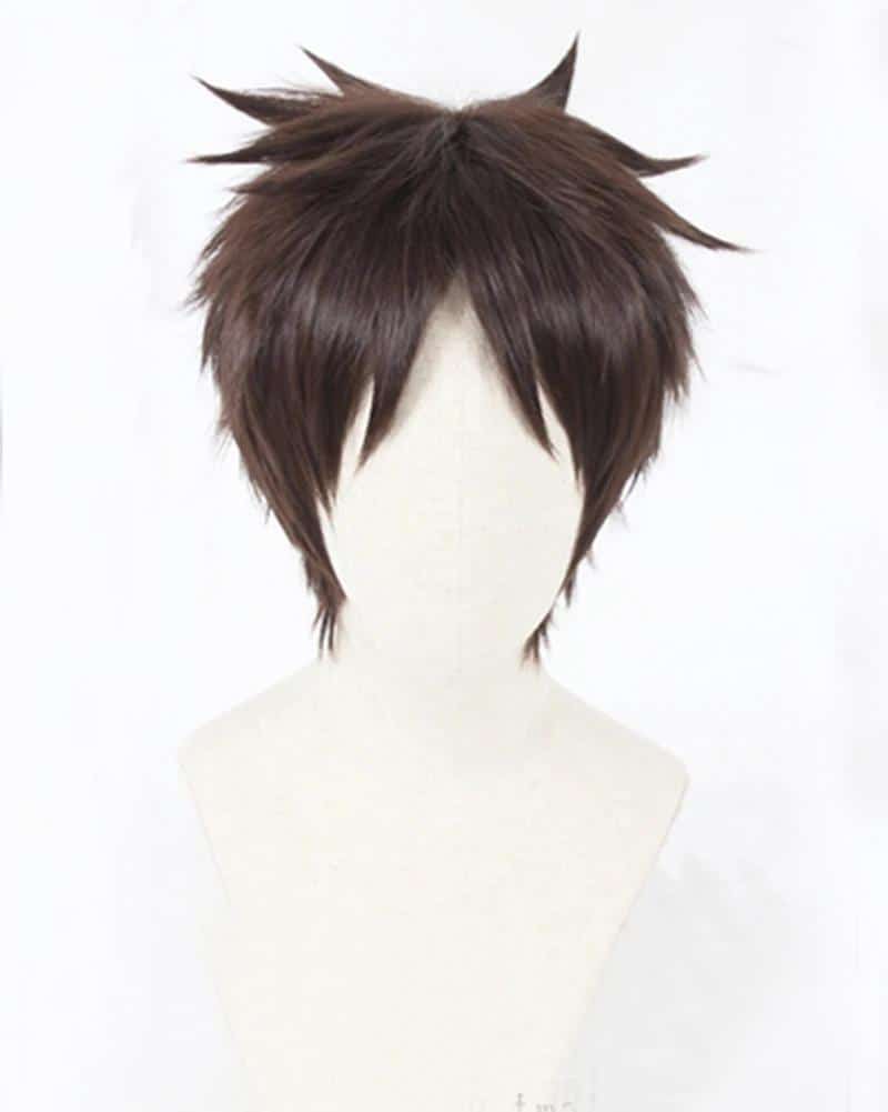 Wig Commision Perücken Styling Service Eren Jaeger Cosplay Wig Anime Attack on Titan 30cm Short Straight Brown Heat Resistant Synthetic Haare Wigs + Wig Cap 2 342658796